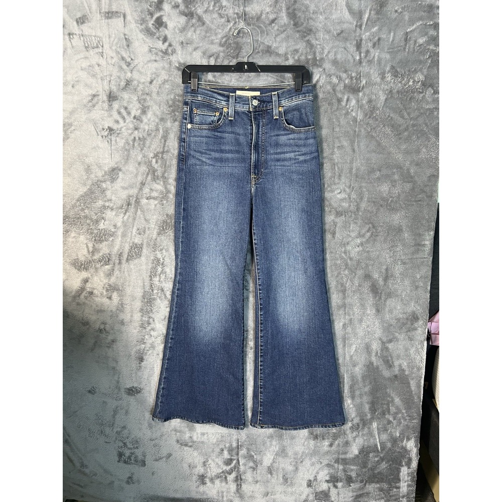 Levis Ribcage Bell Jeans Womens 27 Medium Wash High Rise Flare Denim 31.5 Inseam